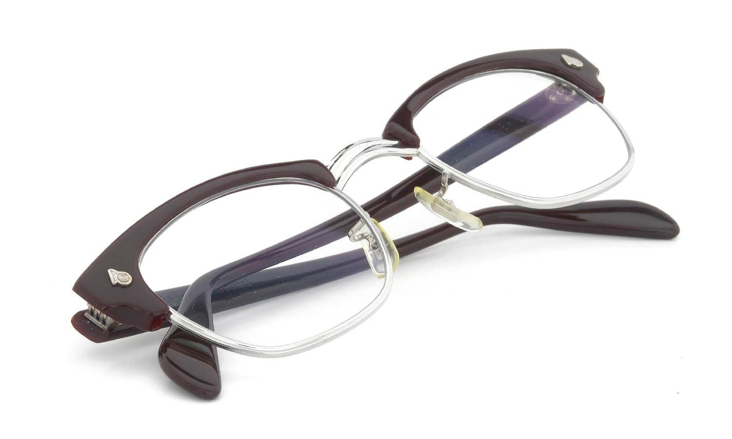 American Optical Vintage 1960s-1980s Brow Combination AO鋲 Brown/Silver 48-24