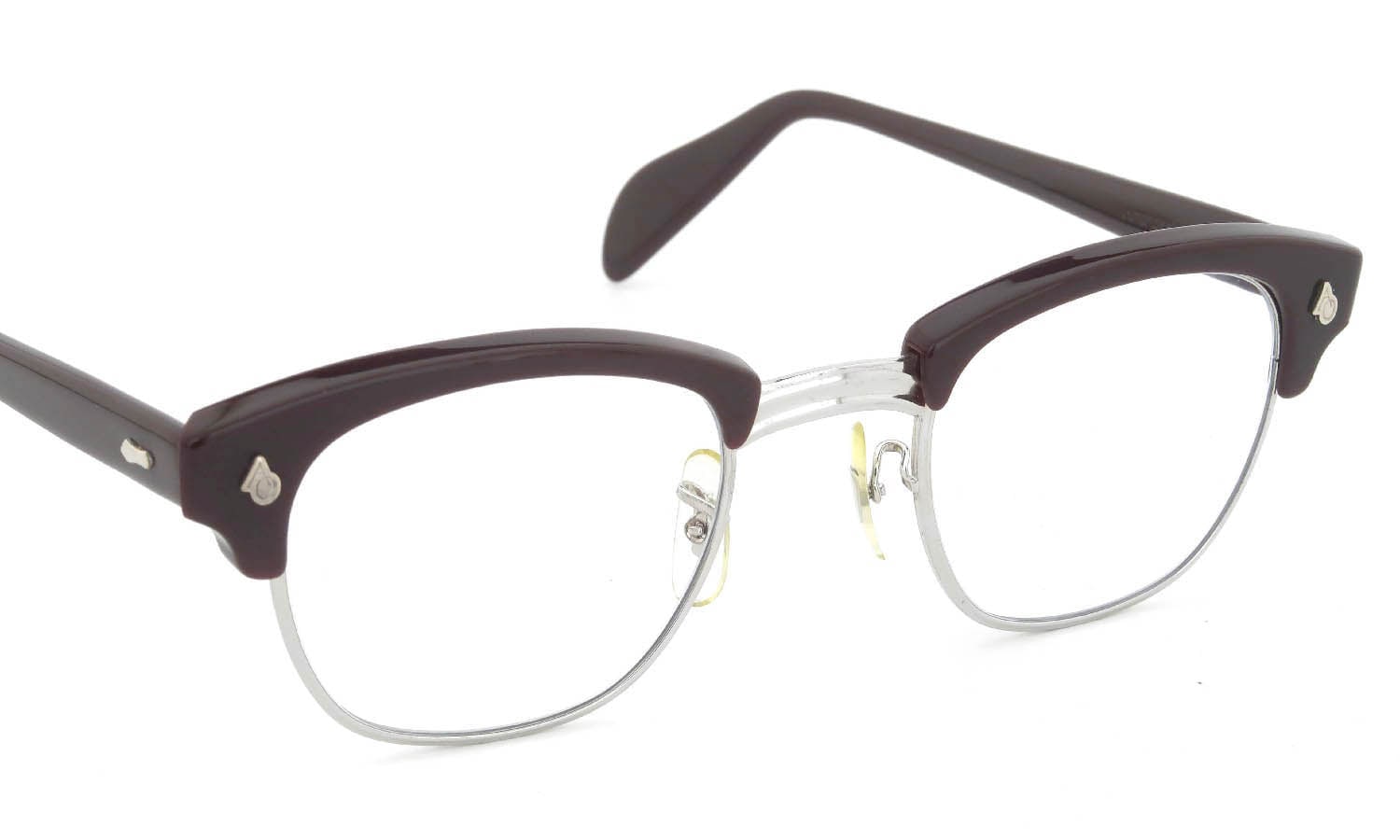 American Optical Vintage 1960s-1980s Brow Combination AO鋲 Brown/Silver 48-24