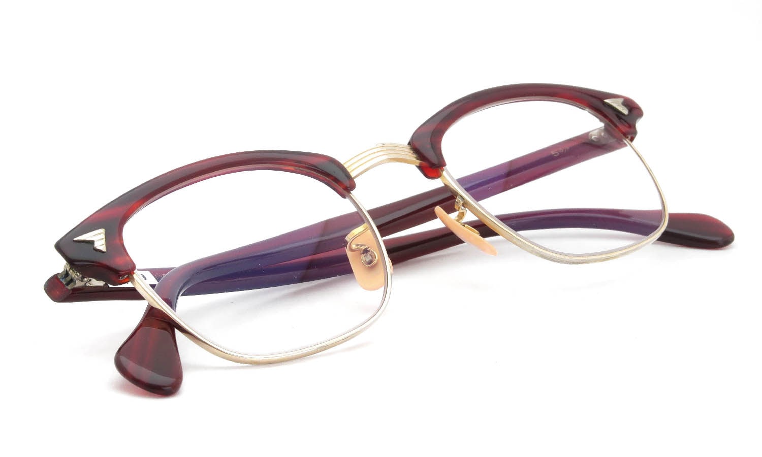 American Optical 1950s〜1960s SIRMONT Maroon-Gold 1/10 12KGF 46-22