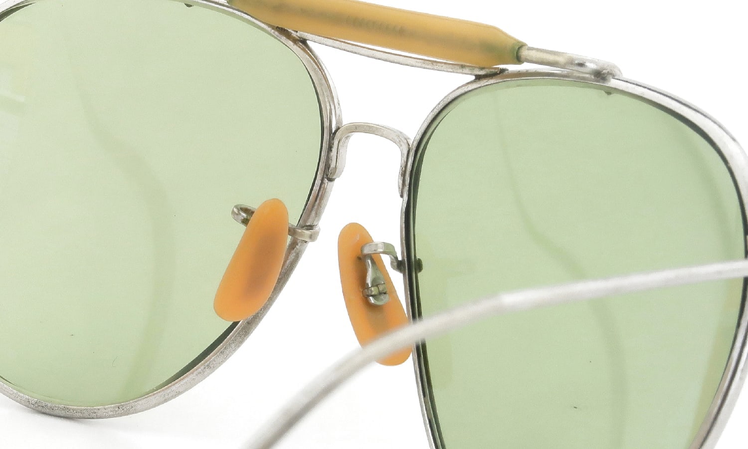 Bausch&Lomb vintage USSAC 1940s Aviator Silver Army-Green-Lens with-Case