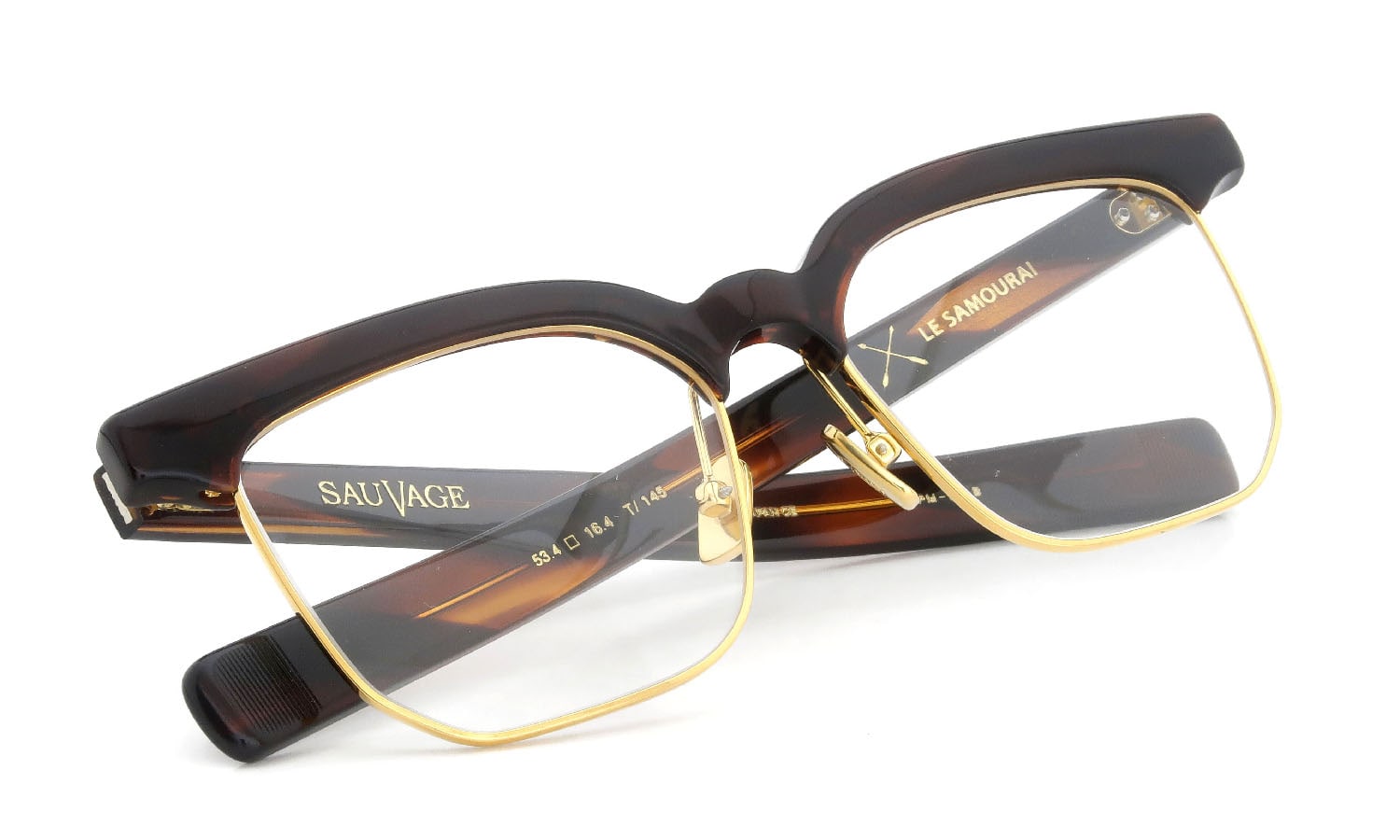 SAUVAGE サバージュ メガネ LE SAMOURAI通販 PM-001B Deep Brown/Gold