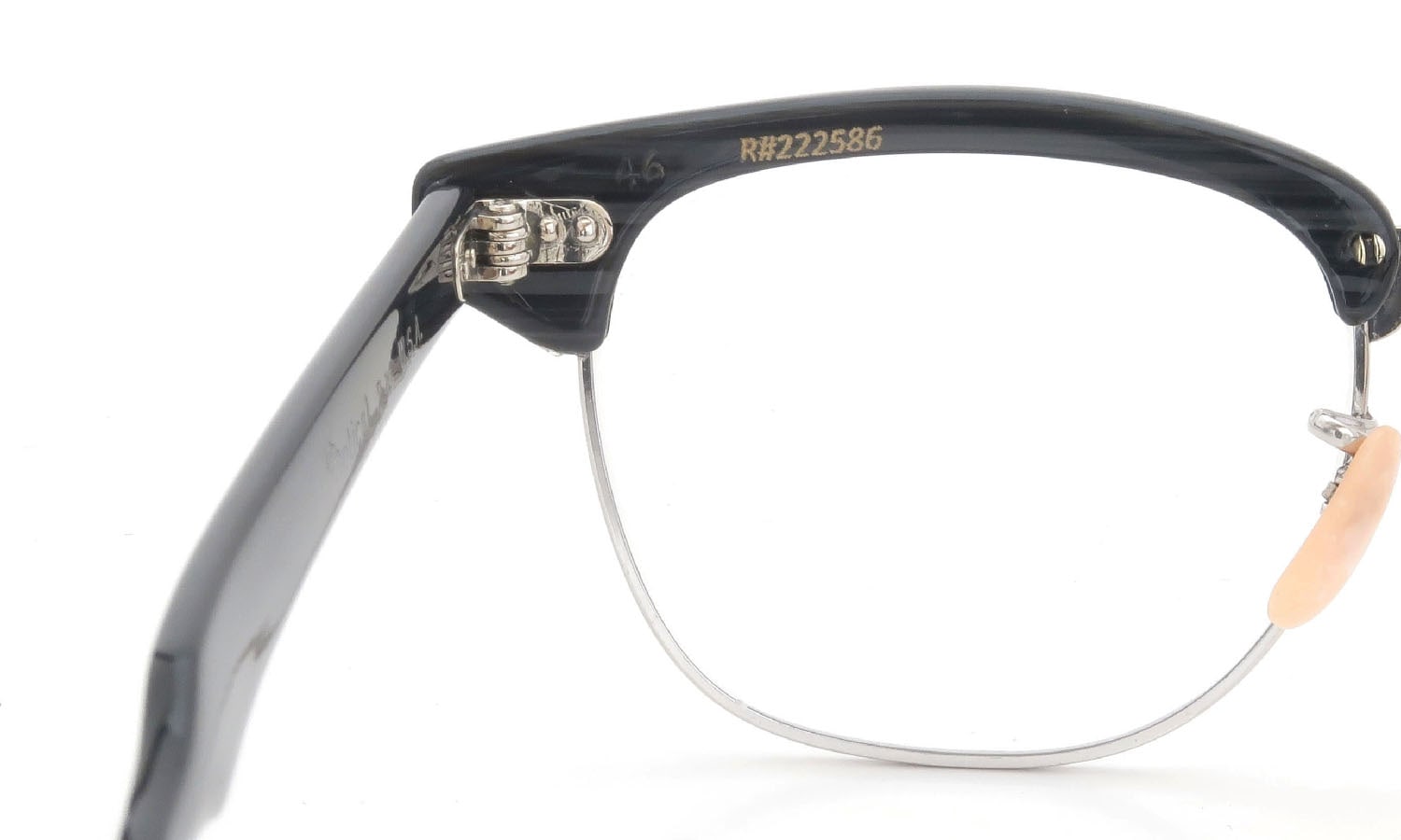 US Optical vintage 1950s〜1960s A600 Combination Black-Stone/White-Gold 1-10 12KGF 46-20 #222586