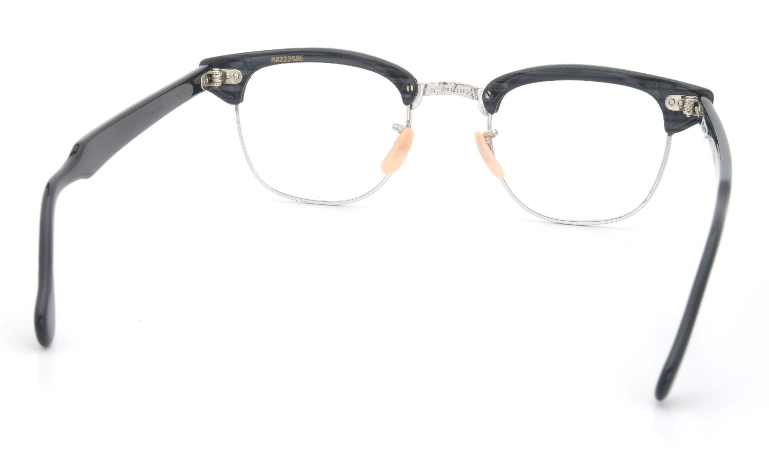 US Optical vintage 1950s〜1960s A600 Combination Black-Stone/White-Gold 1-10 12KGF 46-20 #222586