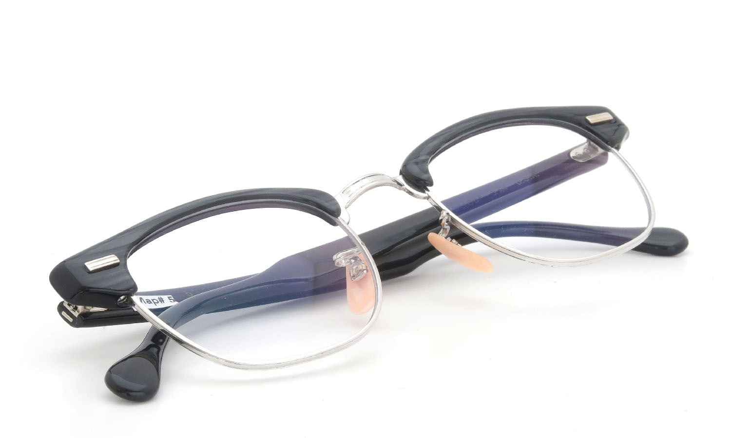 US Optical vintage 1950s〜1960s A600 Combination Black-Stone/White-Gold 1-10 12KGF 46-20 #222586