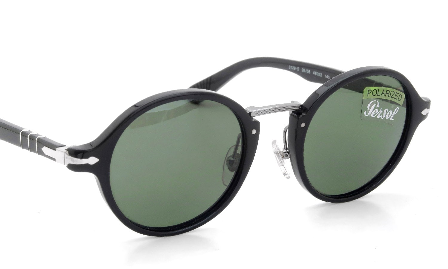 Persol ペルソール 偏光サングラス通販 3129-S 95(ブラック)/58 48size