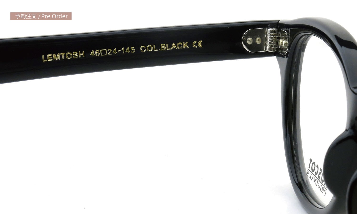 予約注文:MOSCOT LEMTOSH BLACK 46size