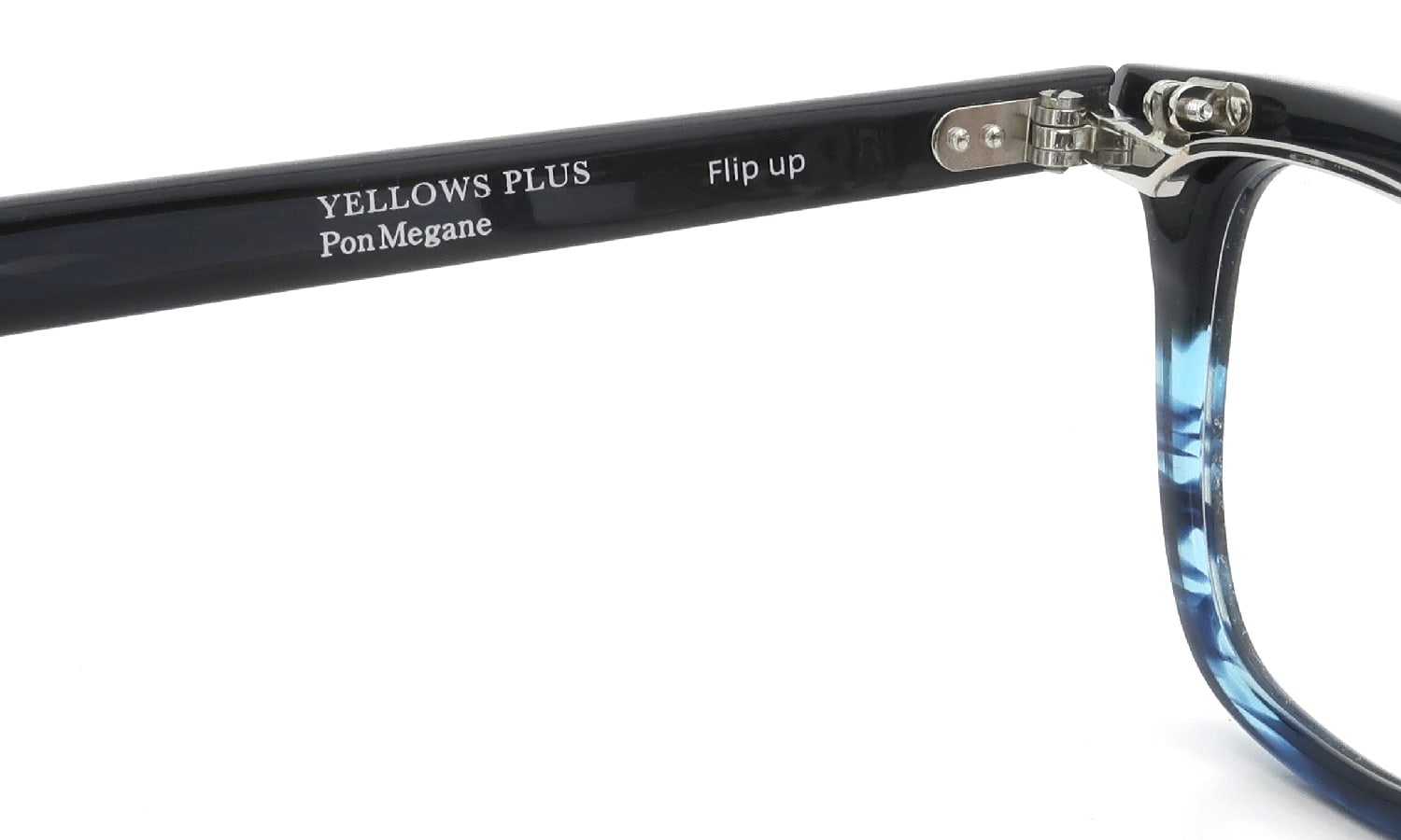 YELLOWS PLUS for PonMegane 跳ね上げ式メガネ Flip up Celluloid Blue two tone