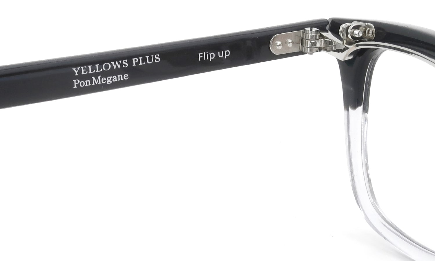 YELLOWS PLUS for PonMegane 跳ね上げ式メガネ Flip up Celluloid Black two tone