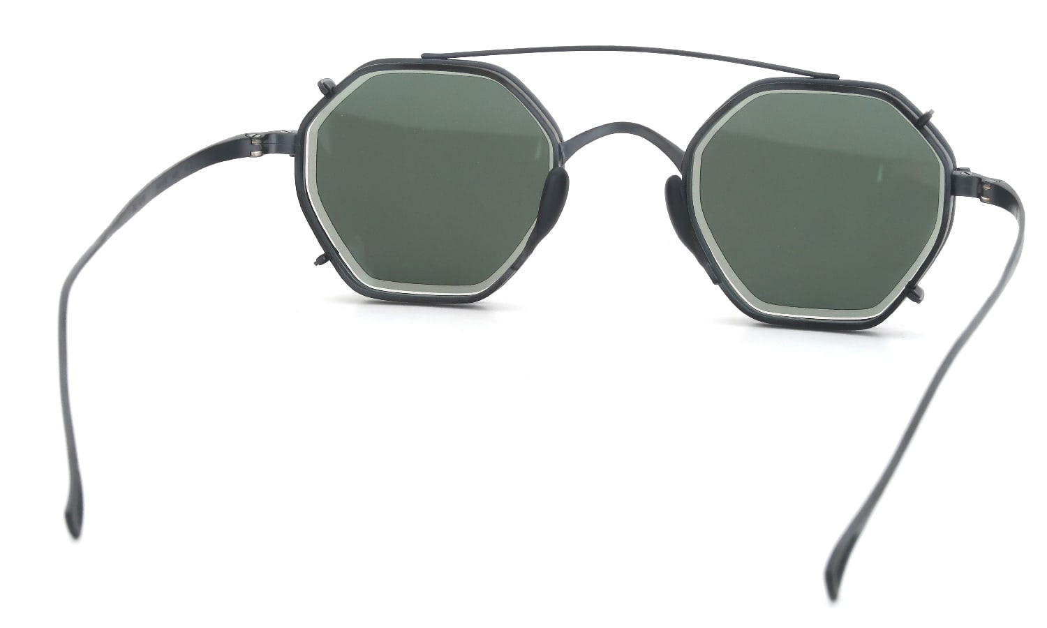 KameManNen クリップオンサングラスセット KMN-152 44size MBK/ Green-lens