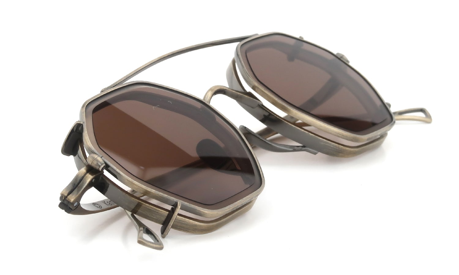 KameManNen クリップオンサングラスセット KMN-152 44size AG/ Brown-lens