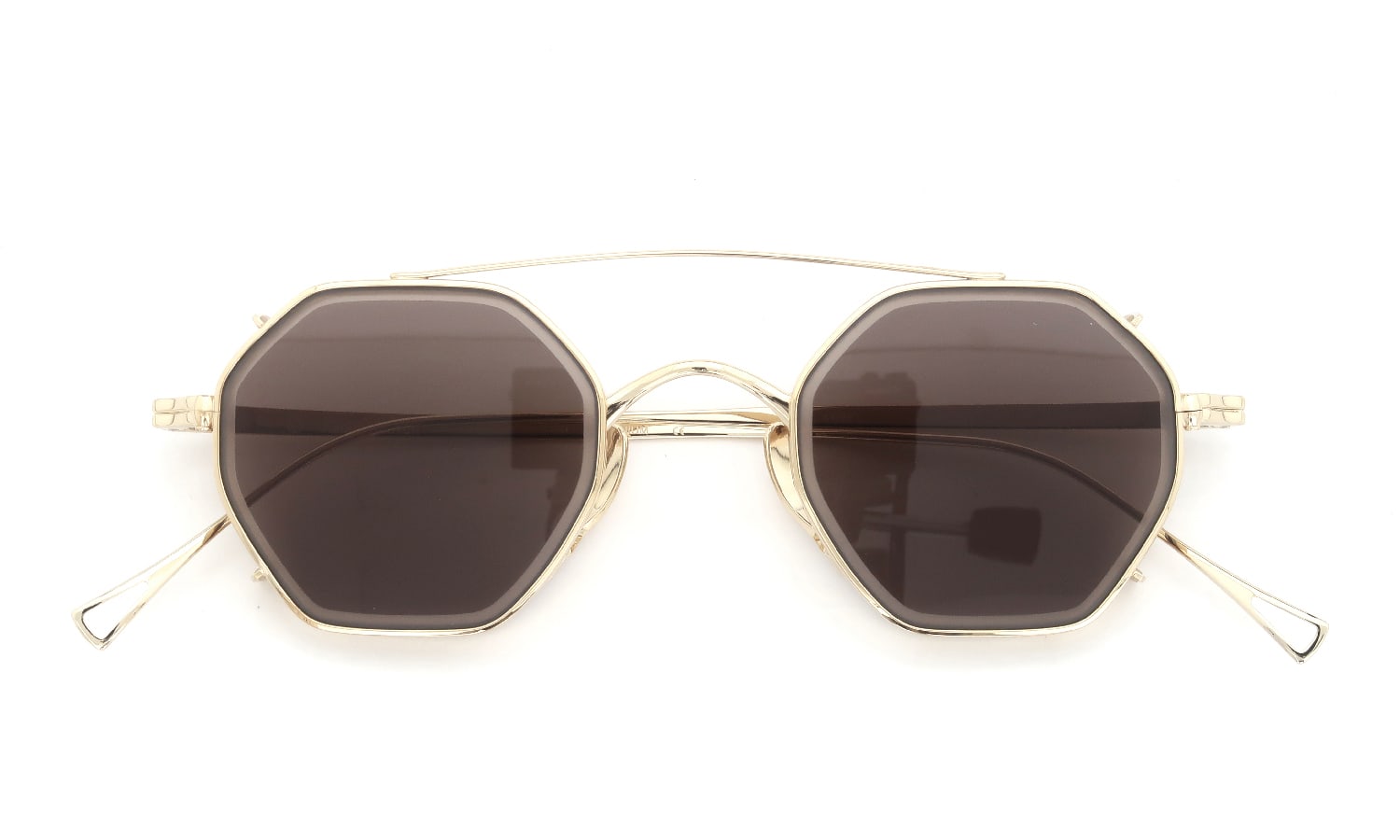 KameManNen クリップオンサングラスセット KMN-152 44size GD/ Warm-Gray-lens