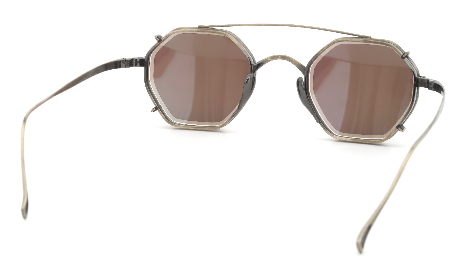 KameManNen クリップオンサングラスセット KMN-152 44size AG/ Brown-lens