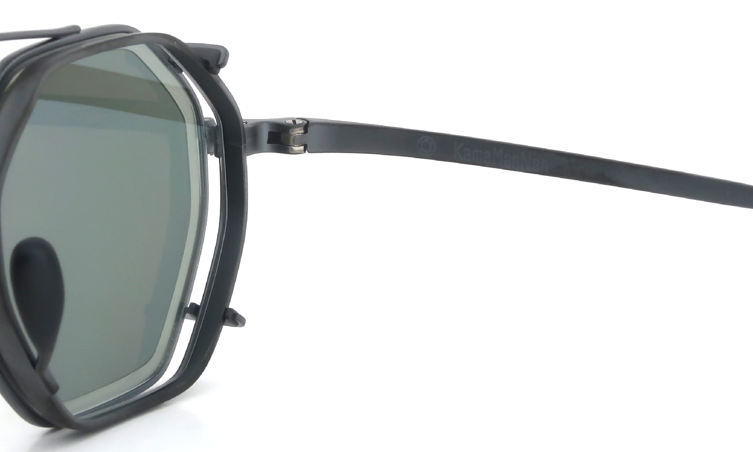 KameManNen クリップオンサングラスセット KMN-152 44size MBK/ Green-lens