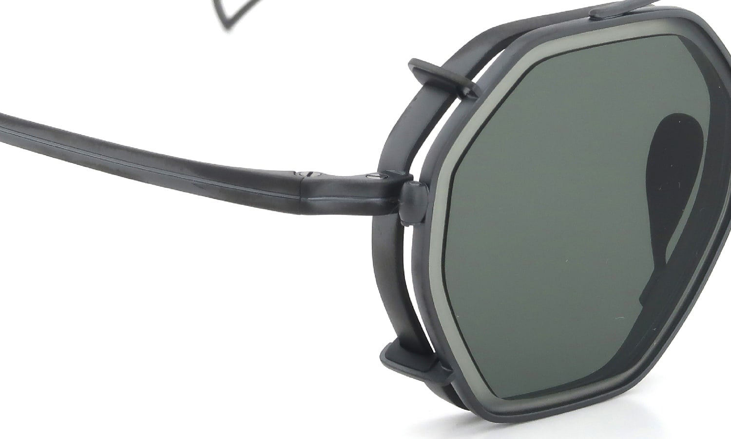 KameManNen クリップオンサングラスセット KMN-152 44size MBK/ Green-lens