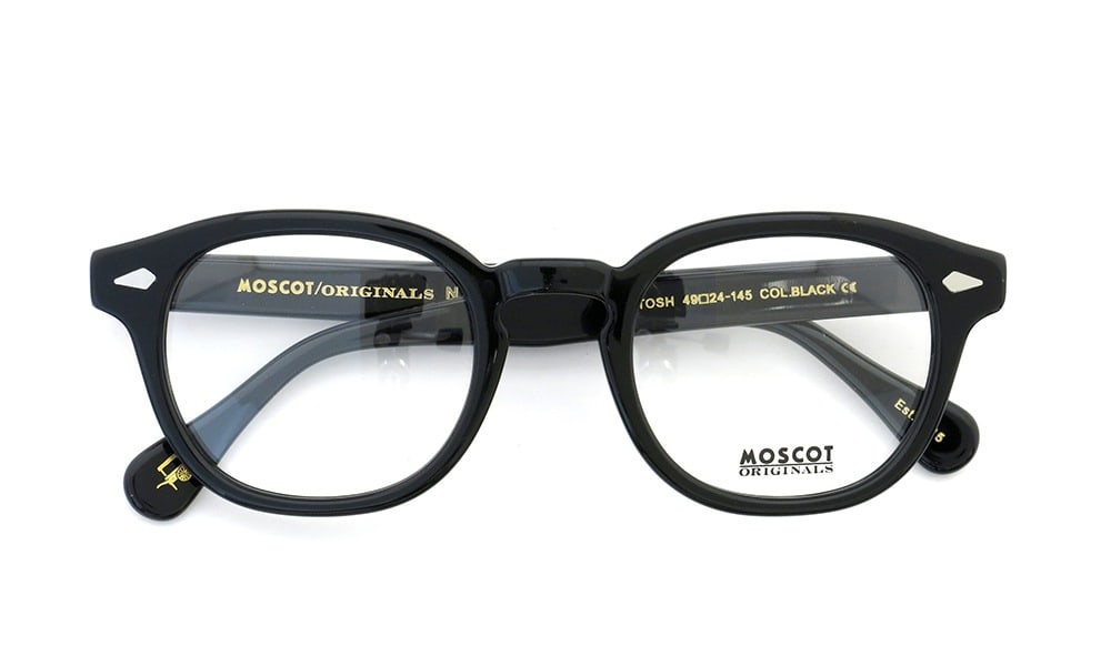 予約注文(2023年12月下旬頃の入荷予定分)：MOSCOT メガネ LEMTOSH レムトッシュ通販 BLACK 49size(L) (正規