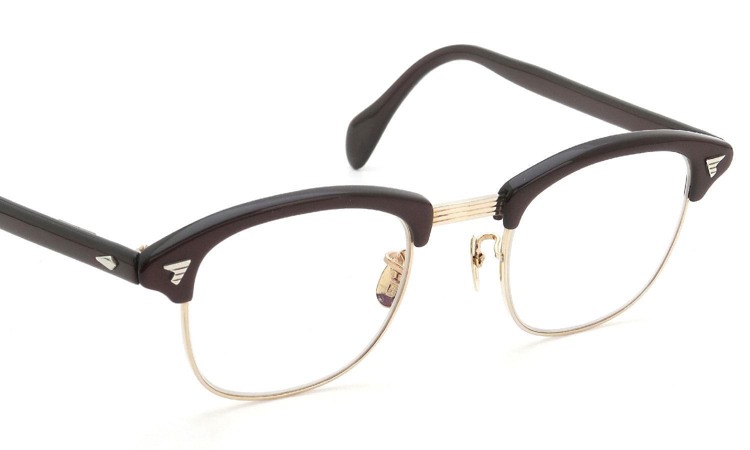 American Optical vintage メガネ 推定1950年代〜1960年代 SIRMONT BR-YG 46-22 #8807