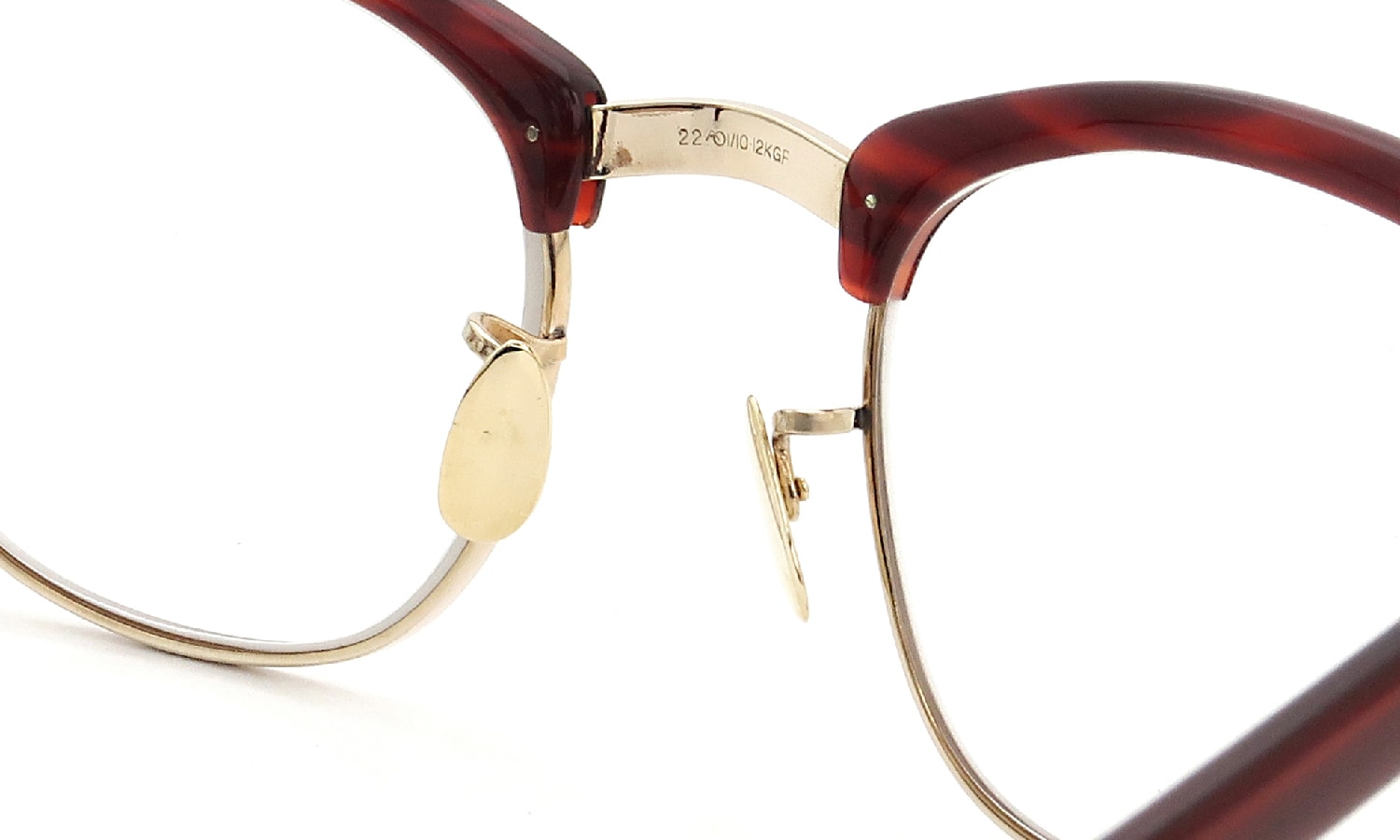 American Optical vintage メガネ通販 推定1950年代〜1960年代 SIRMONT RS-YG 1/10 12KGF 46-22 #229730