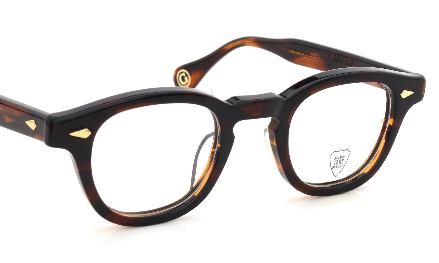 JULIUS TART OPTICAL AR Gold Series メガネ通販 AR-44-24 DEEP BROWN SASA/Gold PL-101Cb