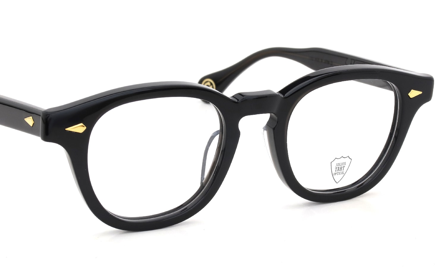 JULIUS TART OPTICAL メガネ通販 AR Gold Series AR-48-22 BLACK CRYSTAL/Gold PL-003Ab