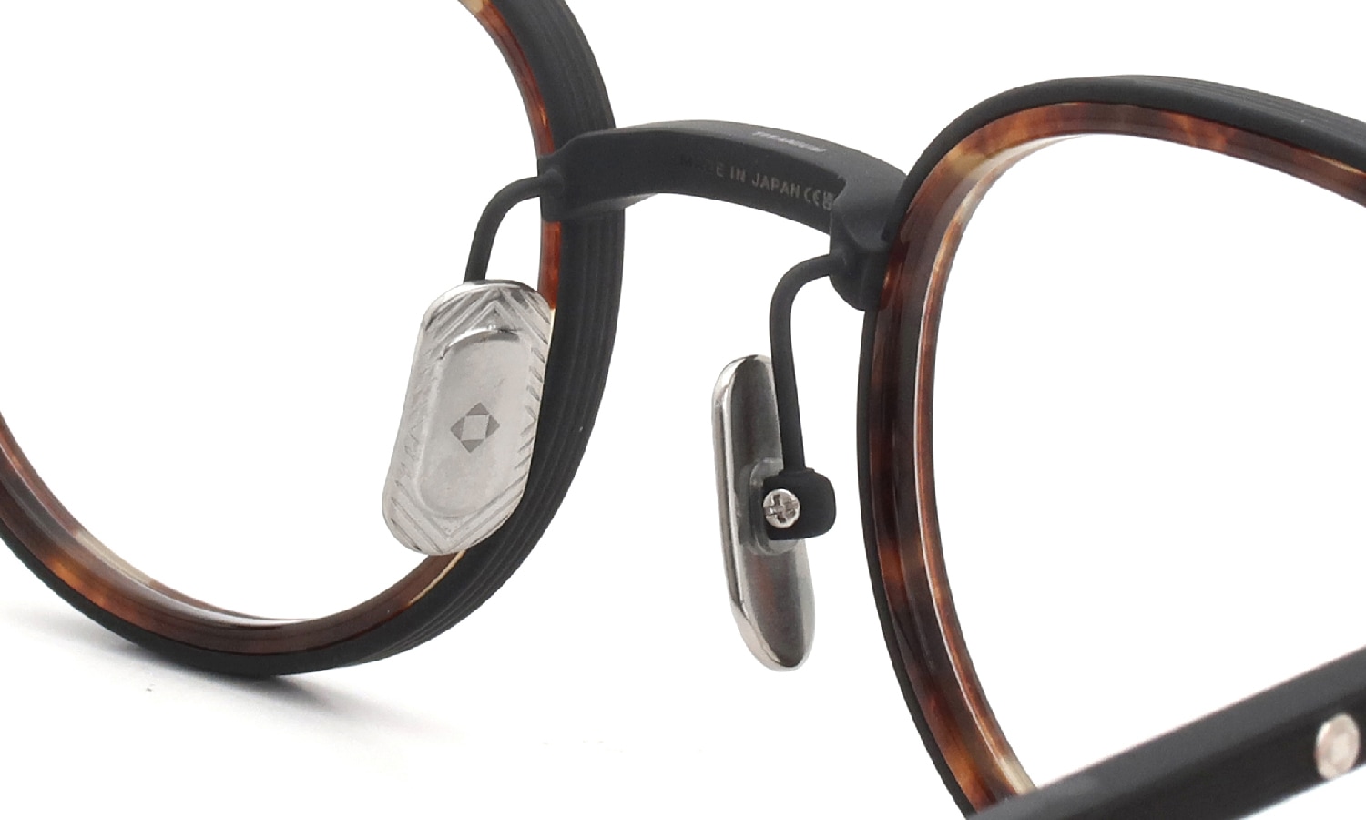 Lunetterie Generale メガネ通販 PANACHE col.Black and Palladium & Medium Tortoise Inlay