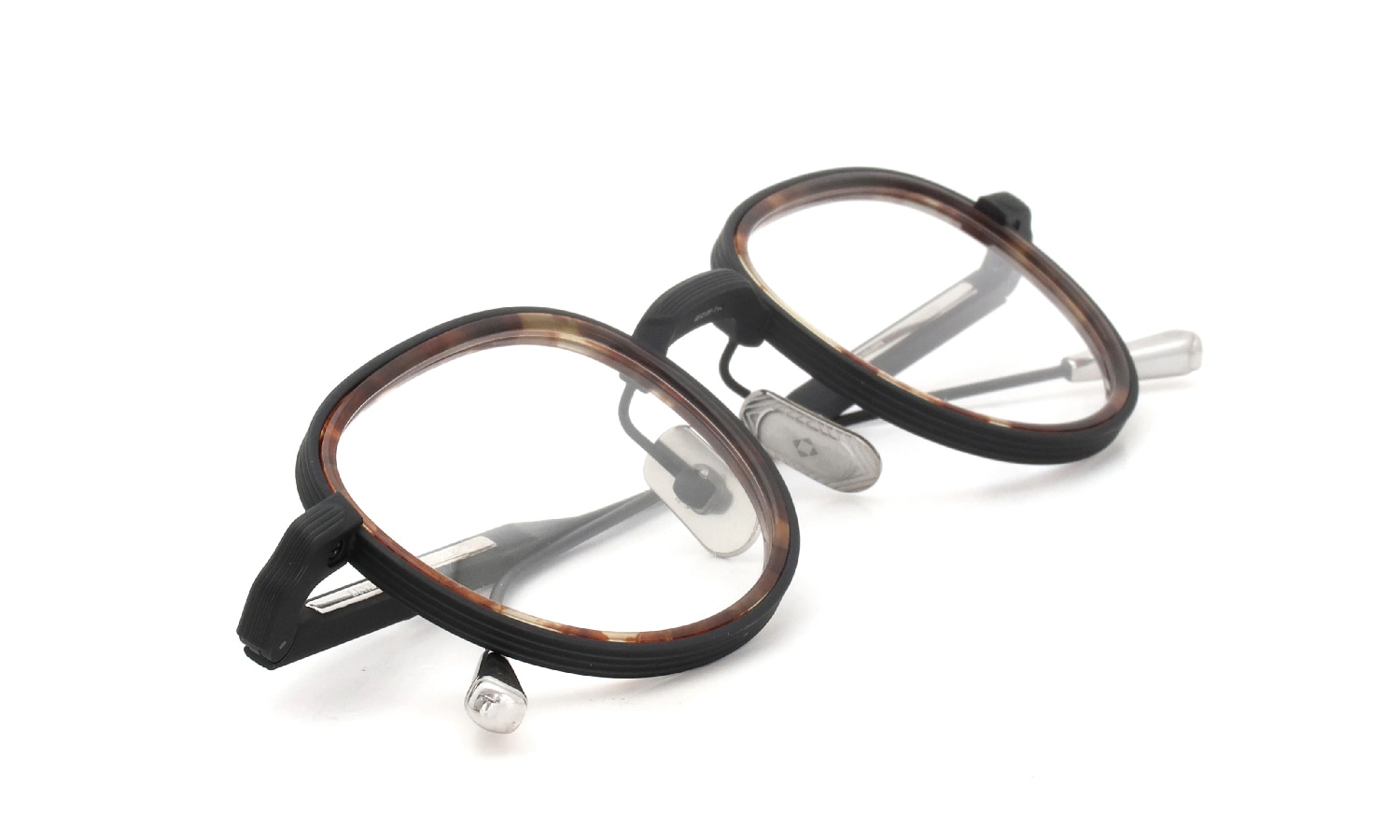 Lunetterie Generale メガネ通販 PANACHE col.Black and Palladium & Medium Tortoise Inlay