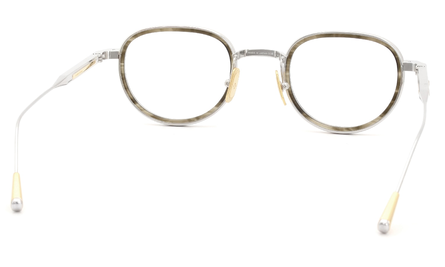 Lunetterie Generale メガネ通販 PANACHE col.Palladium & 16K Gold & Olive Inlay
