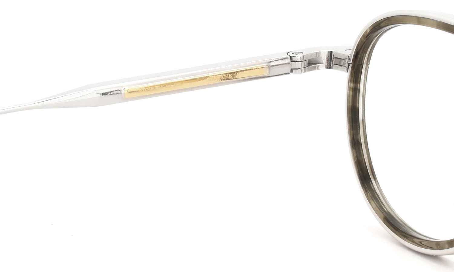 Lunetterie Generale メガネ通販 PANACHE col.Palladium & 16K Gold & Olive Inlay