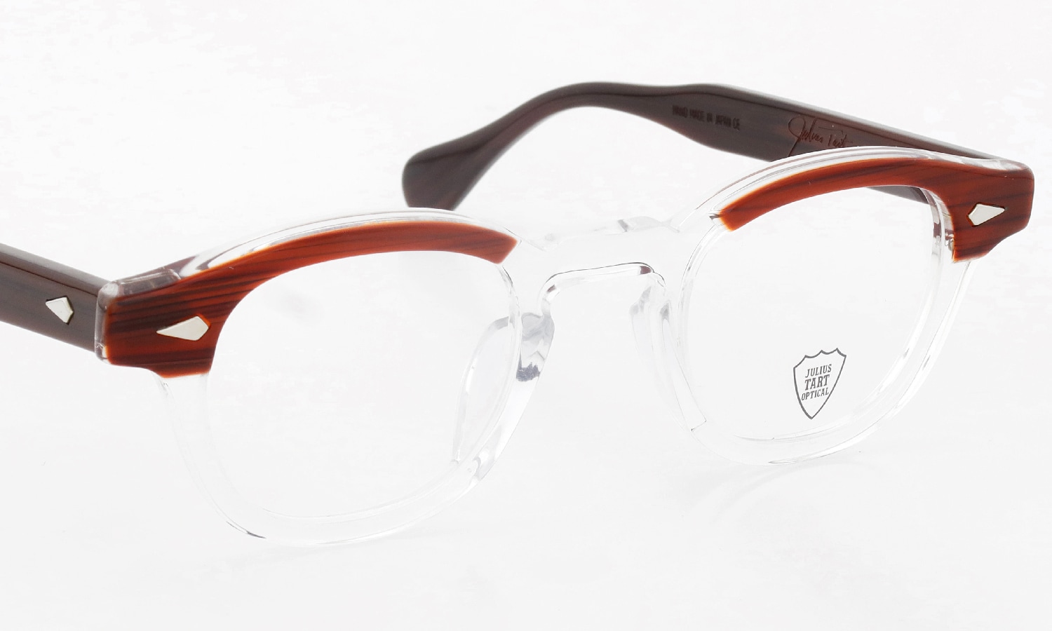 JULIUS TART OPTICAL メガネ通販 AR-44-24 RED WOOD CLEAR