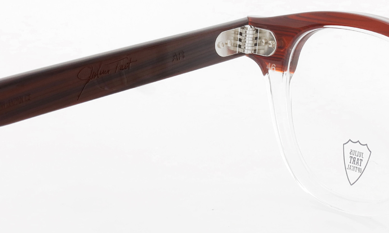 JULIUS TART OPTICAL メガネ通販 AR-46-24 RED WOOD CLEAR