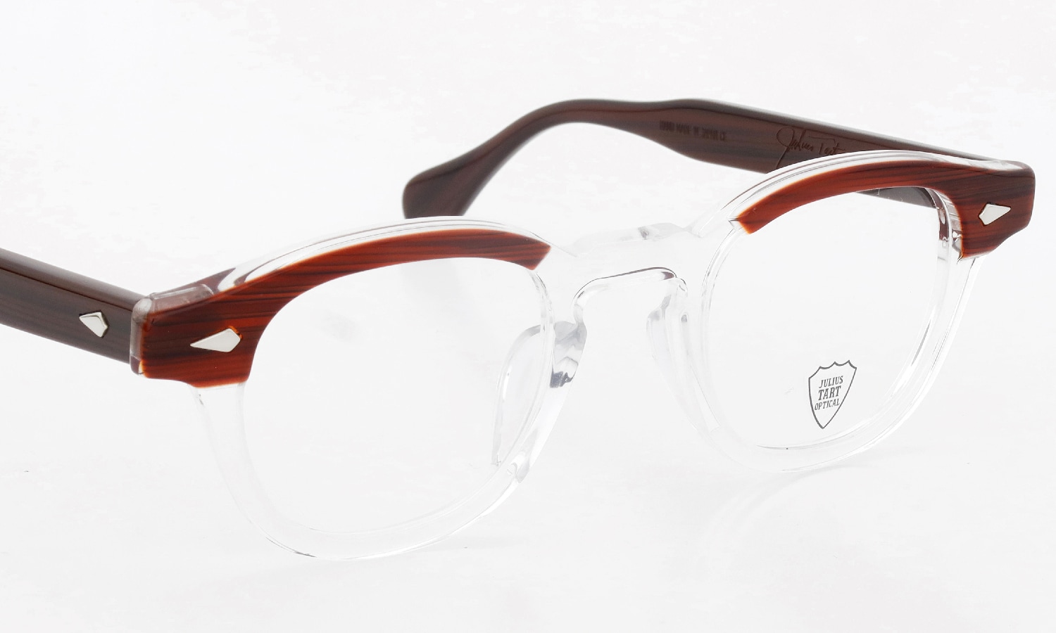 JULIUS TART OPTICAL メガネ通販 AR-46-24 RED WOOD CLEAR