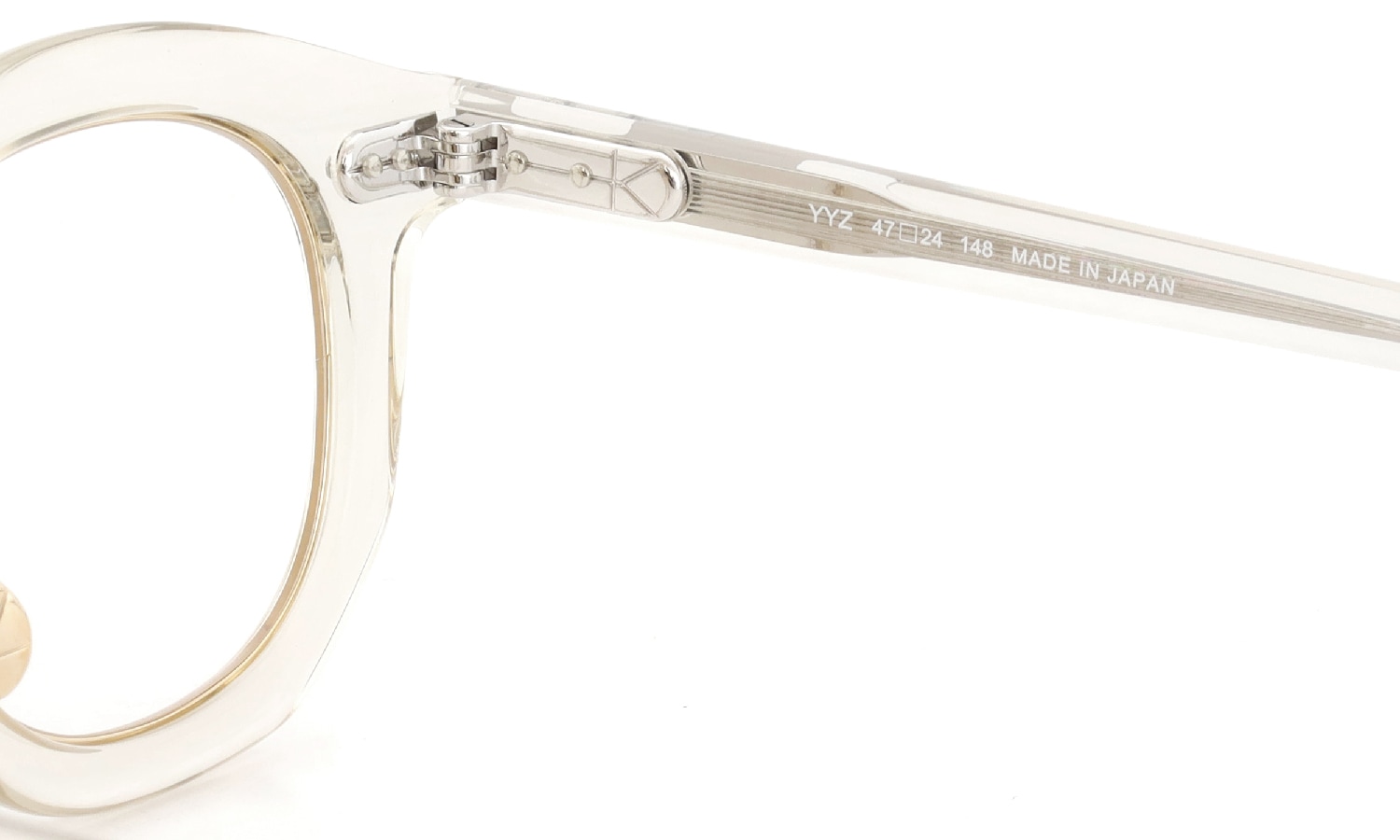 YUICHI TOYAMA. メガネ通販 YYZ U-181 COL.02 Clear sand grey / Gold+Silver