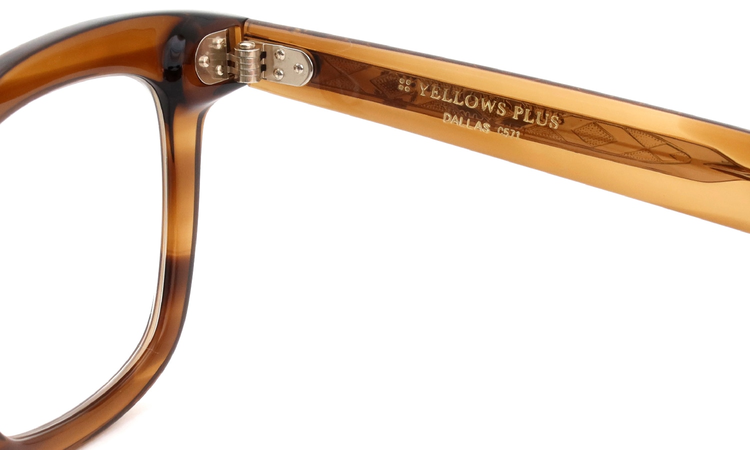 YELLOWS PLUS メガネ+純正クリップオンサングラス通販 DALLAS C571 hojicha /gold