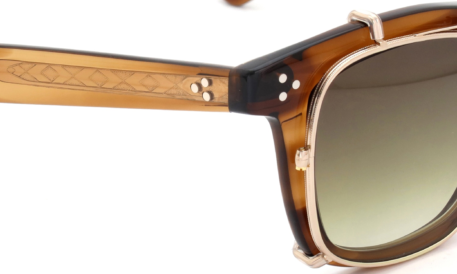 YELLOWS PLUS メガネ+純正クリップオンサングラス通販 DALLAS C571 hojicha /gold