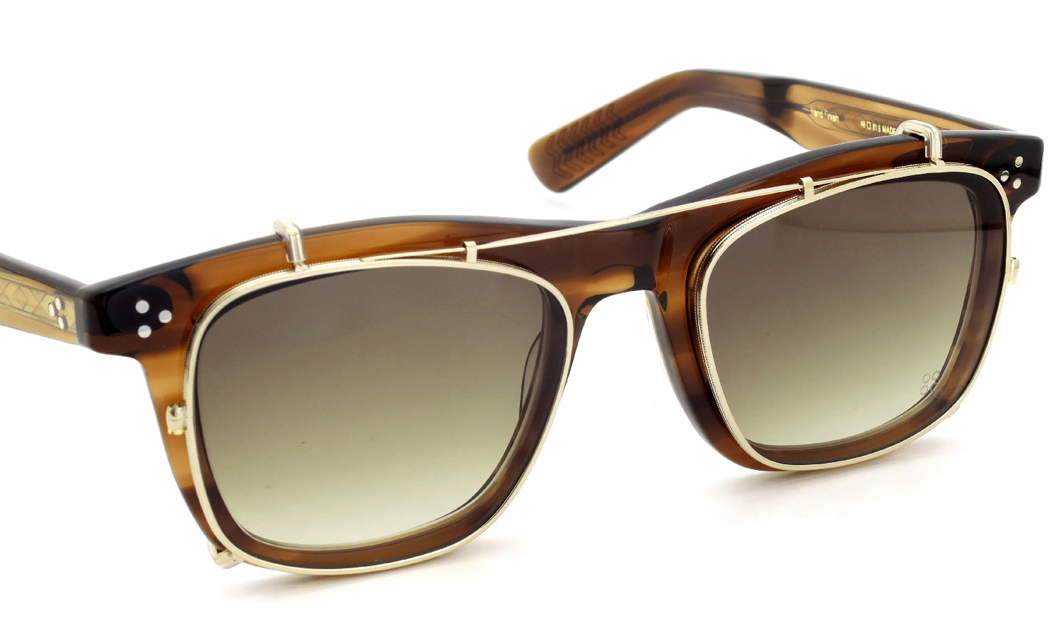 YELLOWS PLUS メガネ+純正クリップオンサングラス通販 DALLAS C571 hojicha /gold