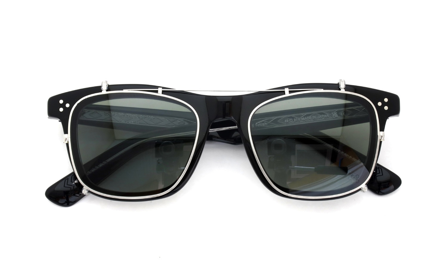 YELLOWS PLUS メガネ+純正クリップオンサングラス通販 DALLAS C1 black /silver 