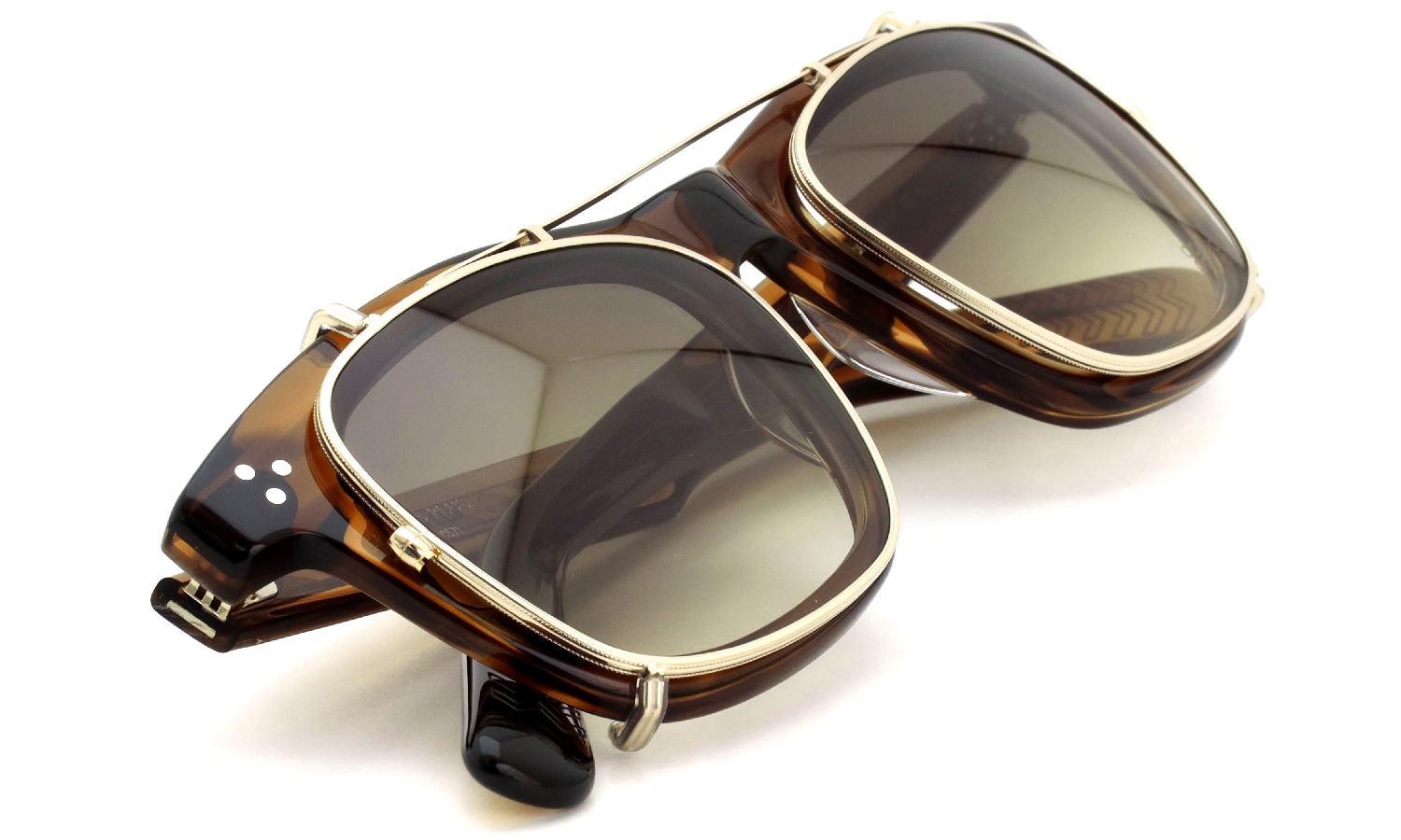 YELLOWS PLUS メガネ+純正クリップオンサングラス通販 DALLAS C571 hojicha /gold