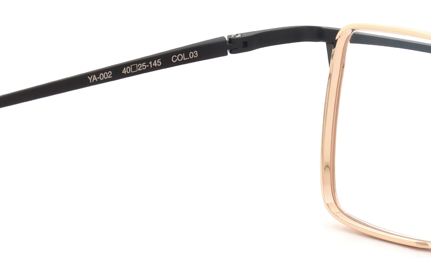 YOSHINORI AOYAMA ヨシノリアオヤマ メガネ通販 YA-002 col.03 black matte / pink gold