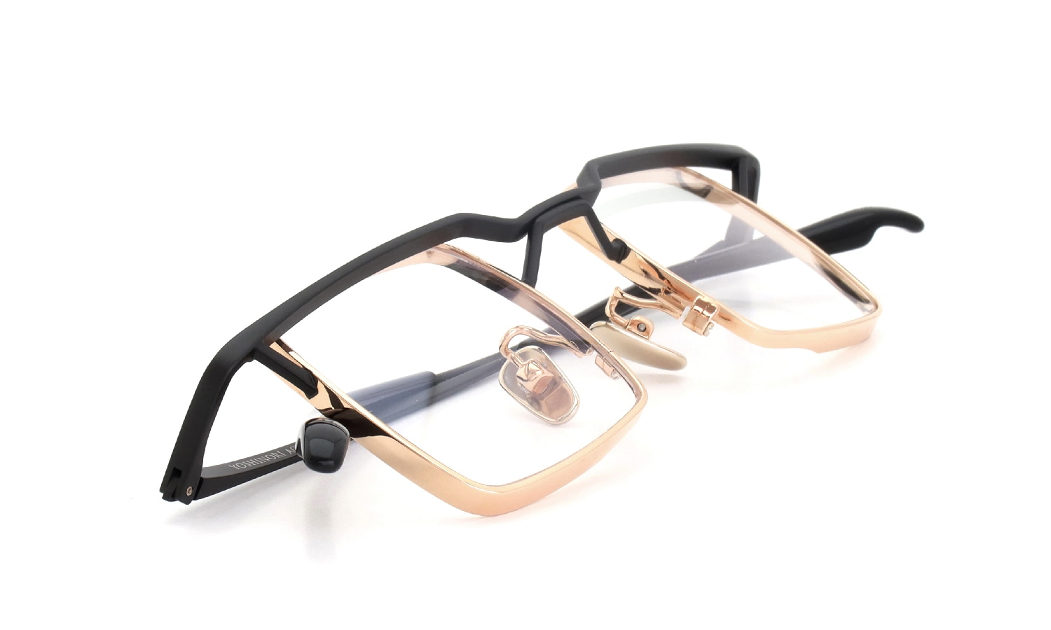 YOSHINORI AOYAMA ヨシノリアオヤマ メガネ通販 YA-002 col.03 black matte / pink gold