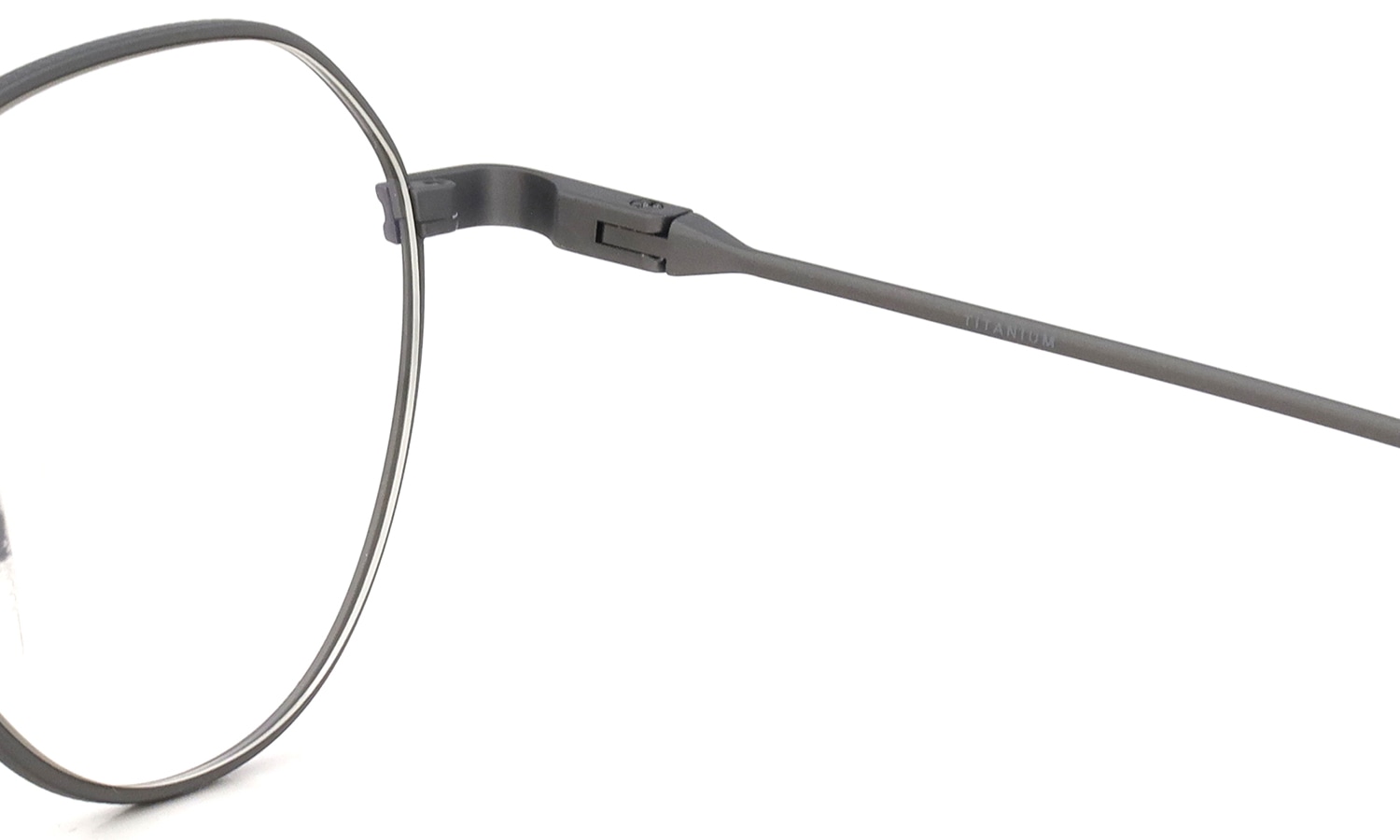 DITA Lancier メガネ LSA-117 DLX117-A-03 Gunmetal 右側ヒンジと右テンプルの裏側ディテール