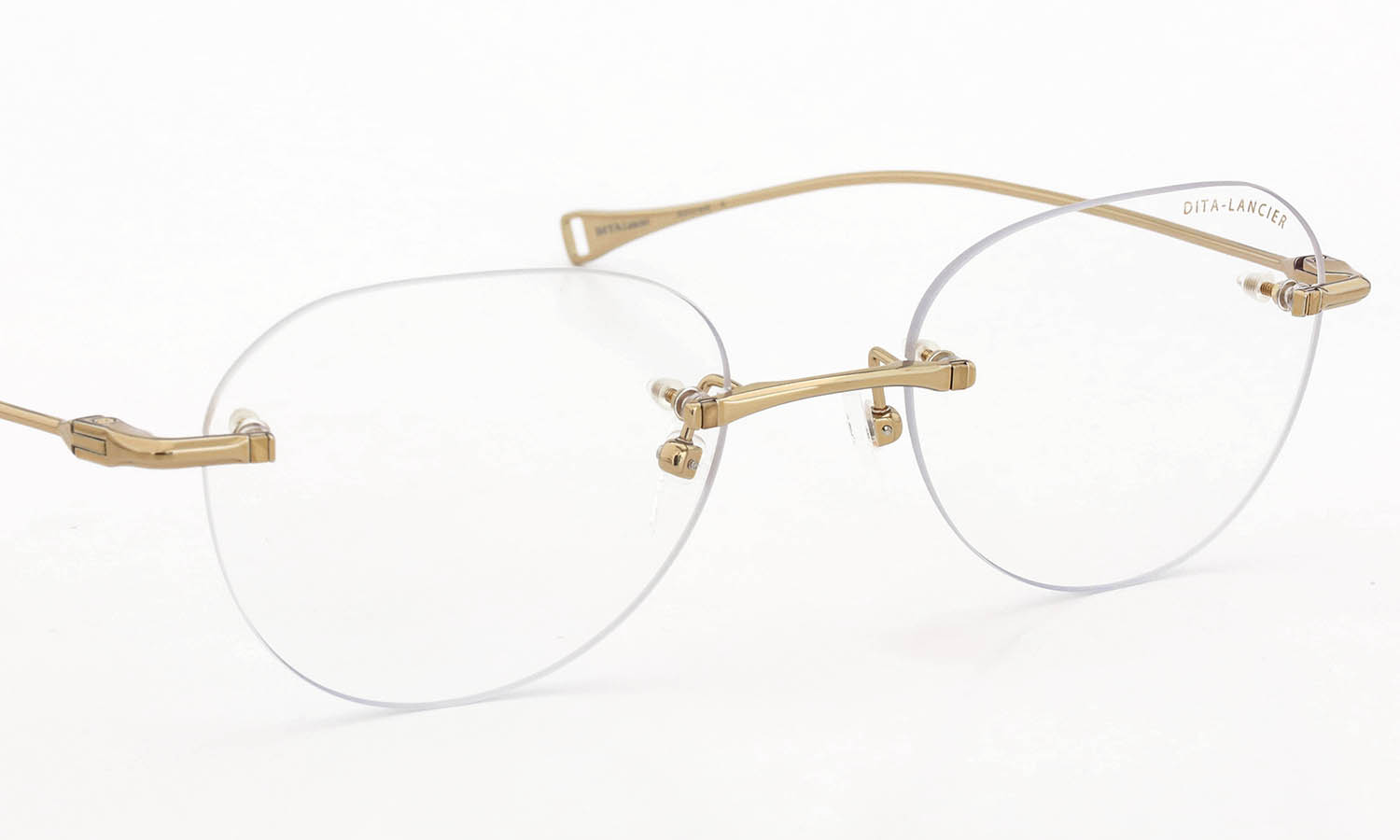 DITA Lancier 縁無しメガネ通販 LSA-121 DLX121-A-01 Gold Sand