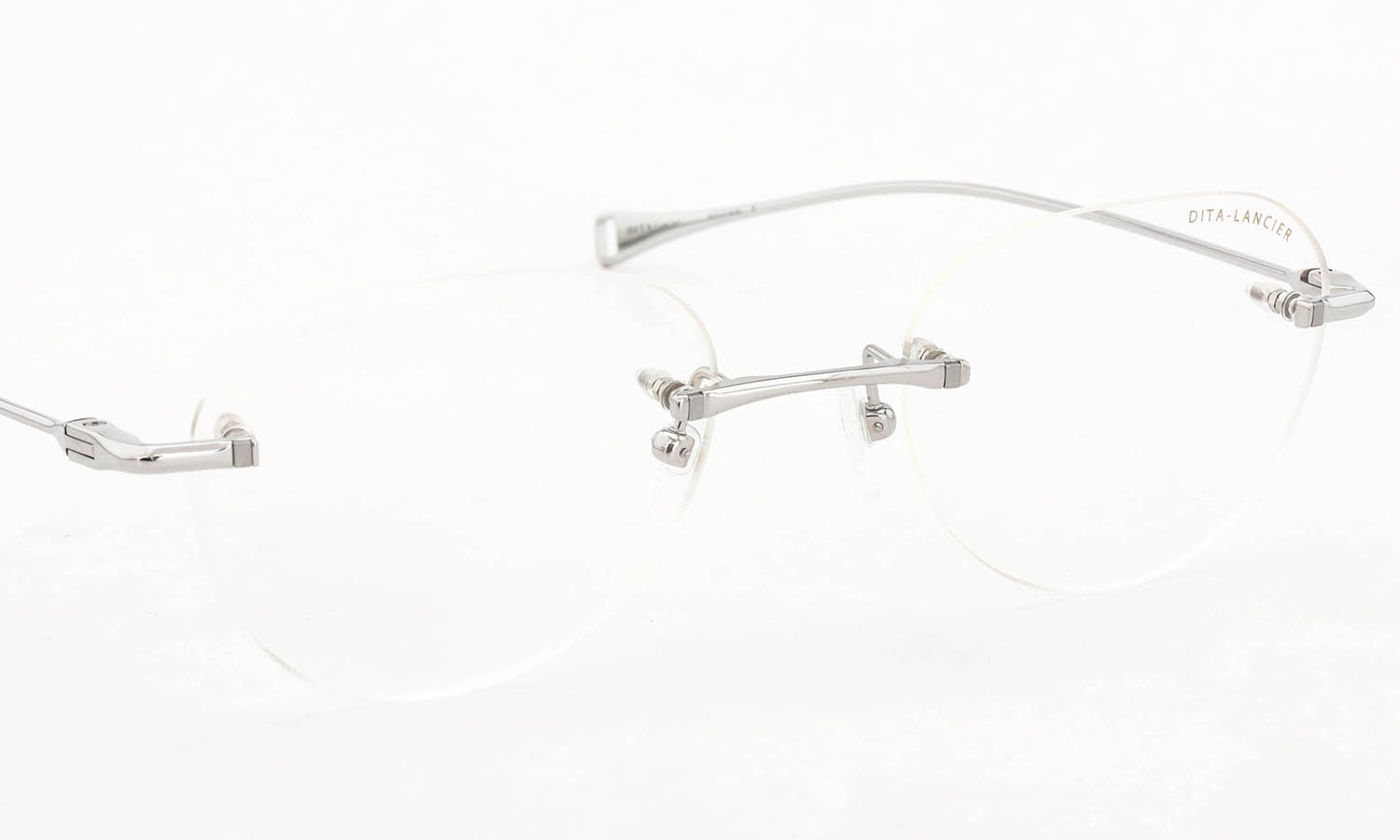 DITA Lancier 縁無しメガネ通販 LSA-121 DLX121-A-05 Shiny Silver