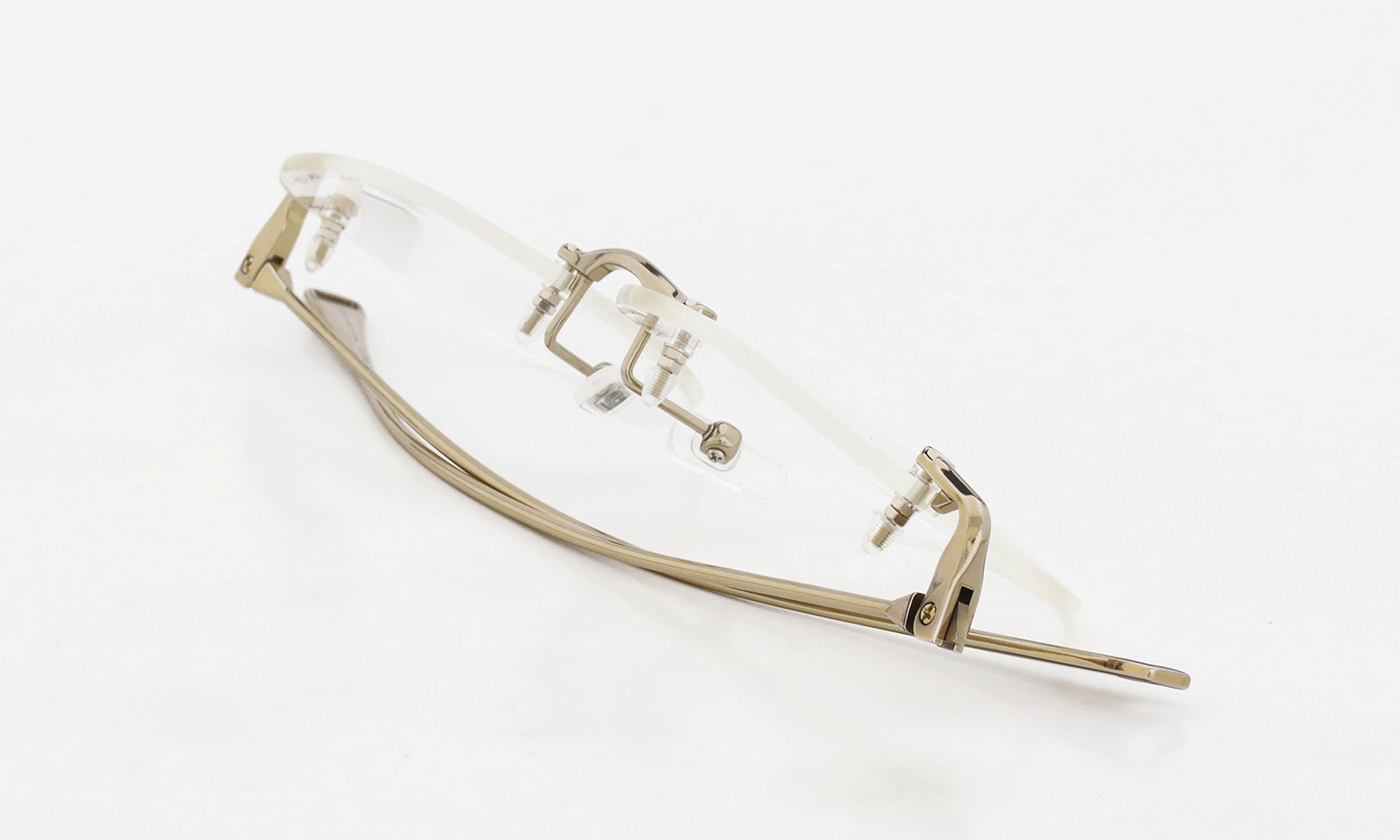 DITA Lancier 縁無しメガネ通販 LSA-130 DLX130-A-01 Gold Sand 折り畳んだ状態2