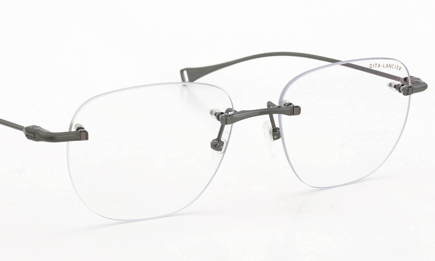DITA Lancier 縁無しメガネ通販 LSA-130 DLX130-A-02 Brushed Antique Silver