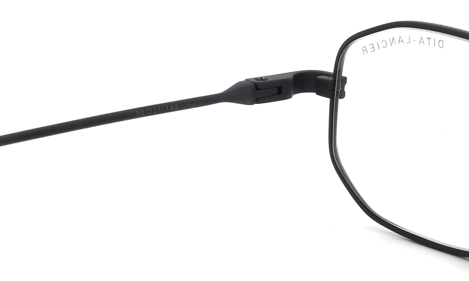 DITA Lancier メガネ LSA-148 DLX148-A-04 Matte Black 左側ヒンジと左テンプルの裏側ディテール