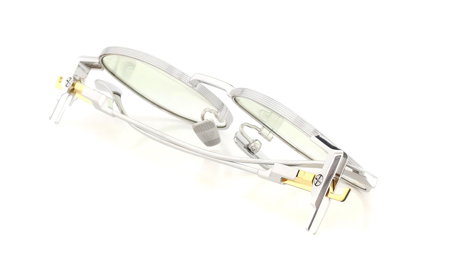 DITA サングラス LINEAGE.68 DTX205-A-02 Shiny Silver - Yellow Gold 折り畳んだ状態