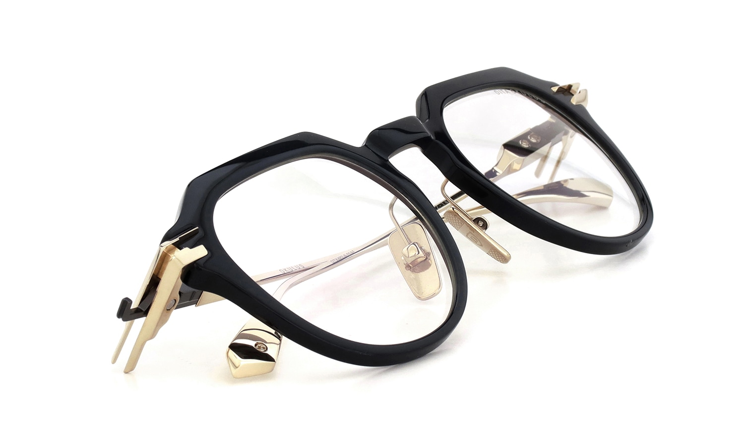 DITA メガネ OKULUS DTX487-A-01 Black - White Gold - Black Iron 折り畳んだ状態