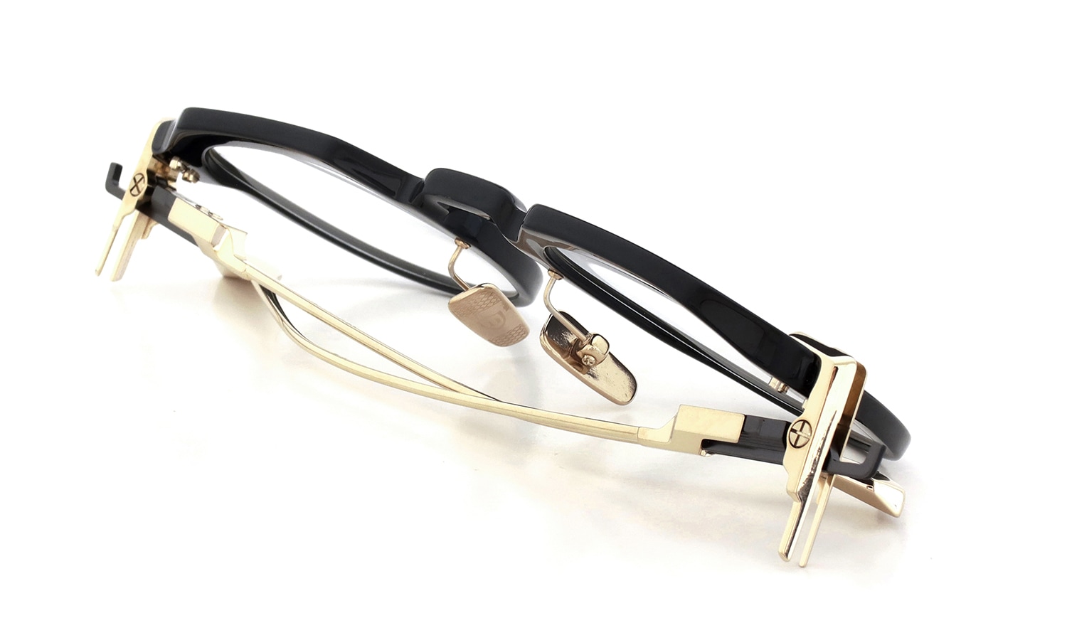 DITA メガネ OKULUS DTX487-A-01 Black - White Gold - Black Iron 折り畳んだ状態