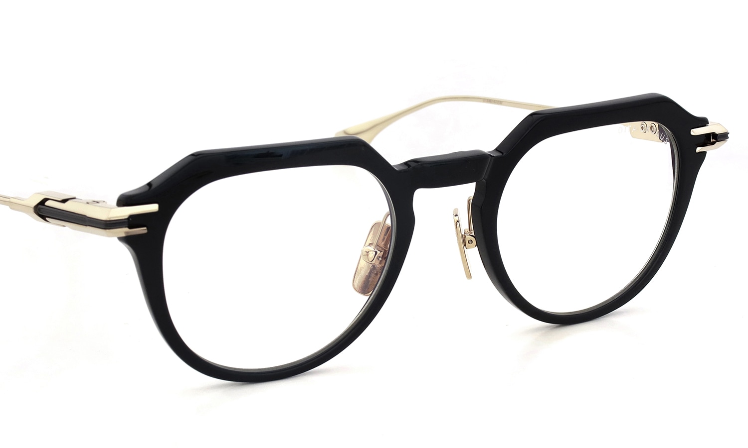 DITA メガネ OKULUS DTX487-A-01 Black - White Gold - Black Iron フロント