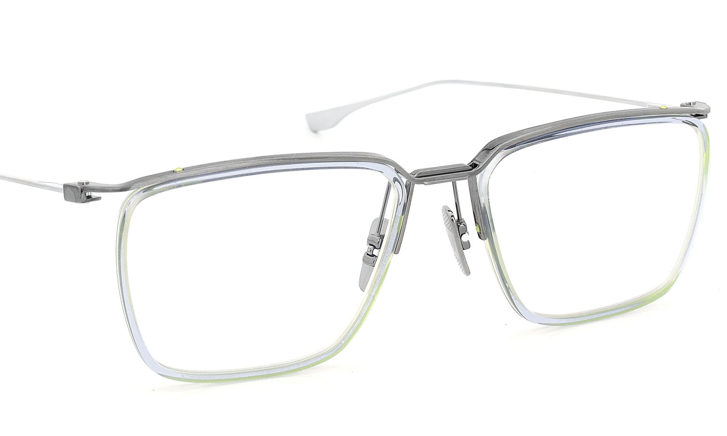 DITA メガネ通販 SCHEMA-ONE DTX106-55-09 Ice Blue - Brushed Antique Silver - Antique Silver w