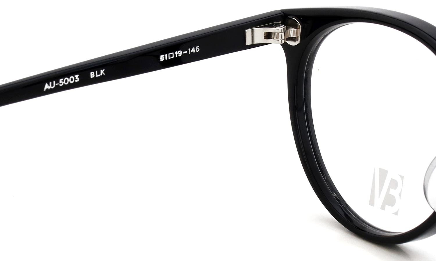 EYEVAN アイヴァン復刻 HISTORIC COLLECTION メガネ AU-5003 col.BLK 左側ヒンジ裏面と刻印